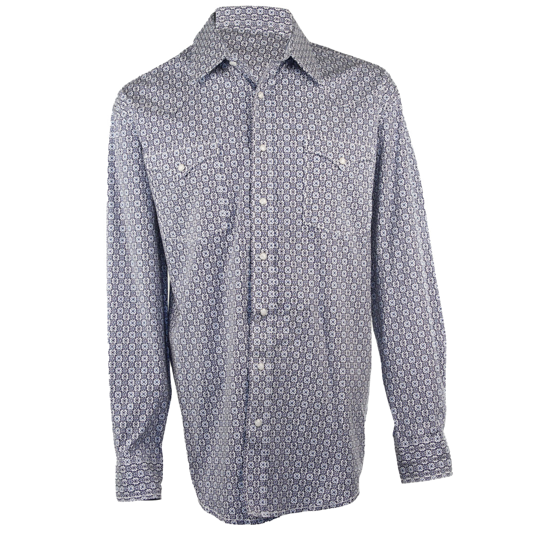Chemise à manches longues à boutons-pression avec imprimé géométrique Panhandle Slim pour homme