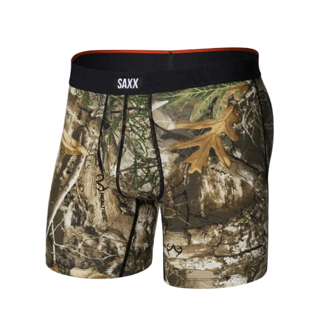 Saxx Men's Vibe Xtra Boxer Brief Camo Real Tree Edge Underwear