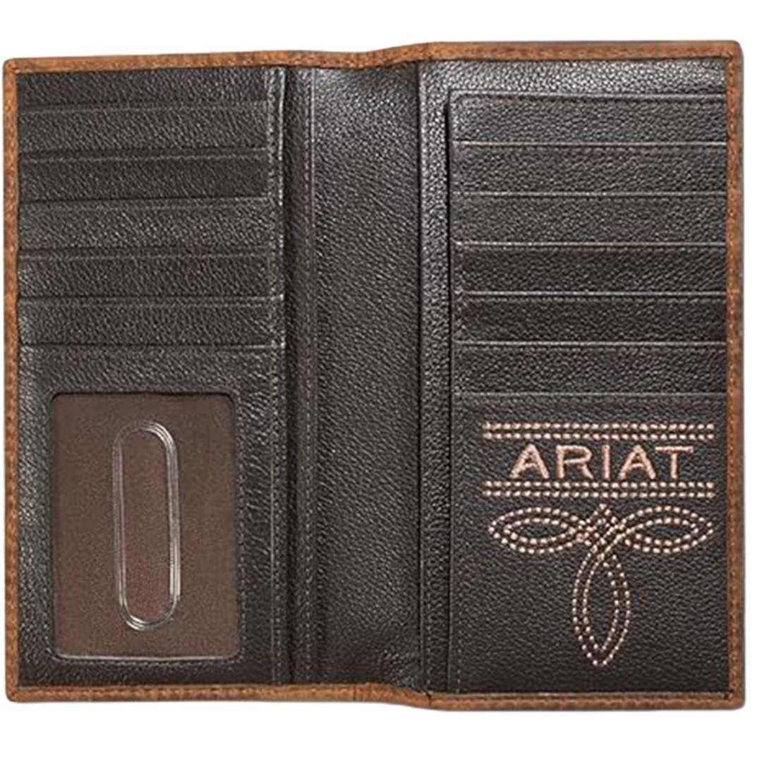 Ariat Men's Basket Weave Patch Leather Wallet