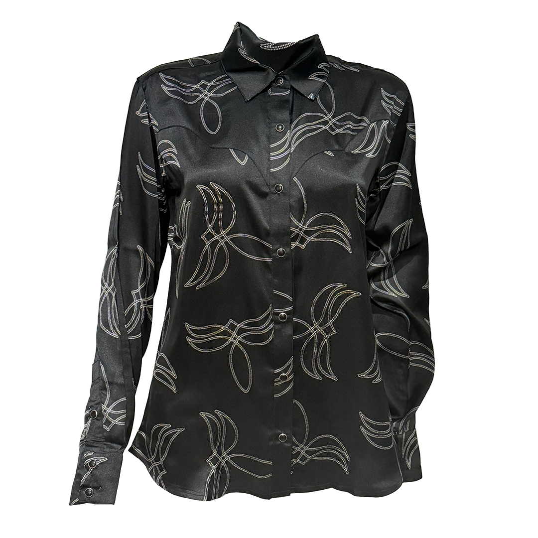 Cowgirl Hardware Women's Boot Stich Print Long Sleeve Snap Shirt