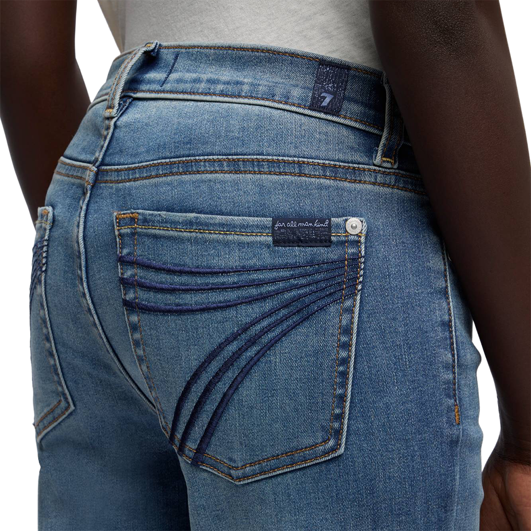 7 For All Mankind Women's Long Dojo In Slim Illusion Wide-leg Jeans