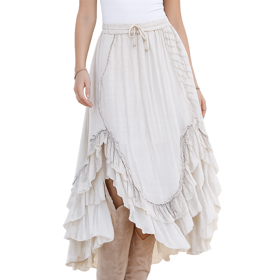 Young Threads Women's Ruffle Boho Skirt