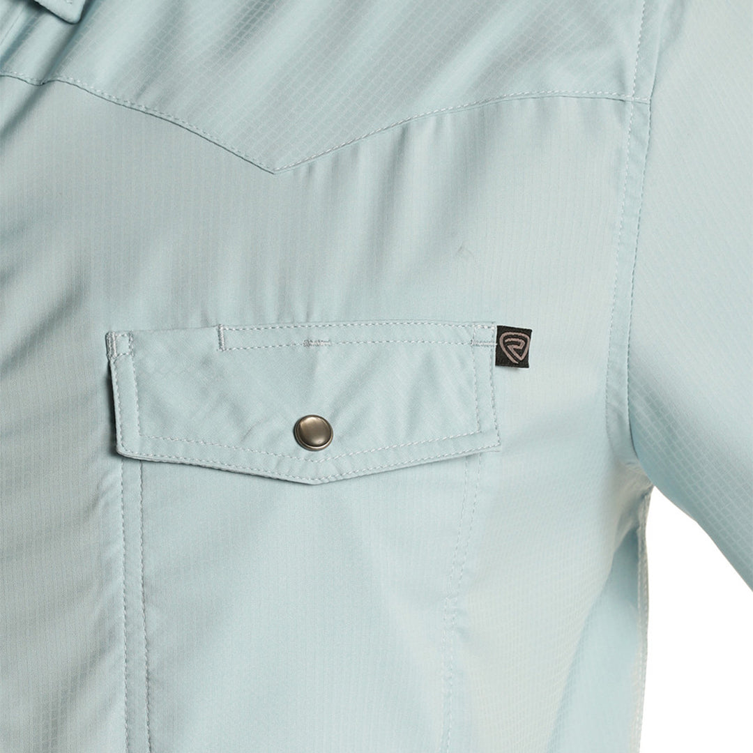 Chemise à boutons-pression unie en tissu indéchirable Rock & Roll pour homme