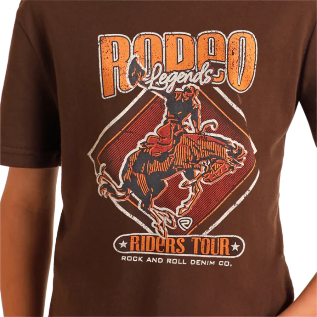T-shirt graphique Rock & Roll Denim Bucking Bronco pour garçons