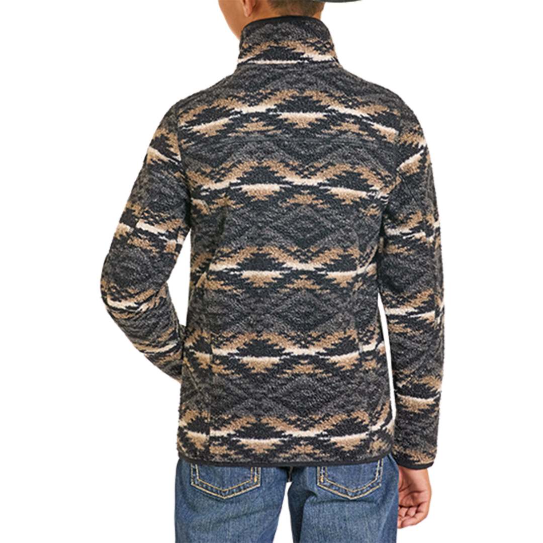 Rock & Roll Denim Boys' Printed Aztec 1/4 Zip Pullover