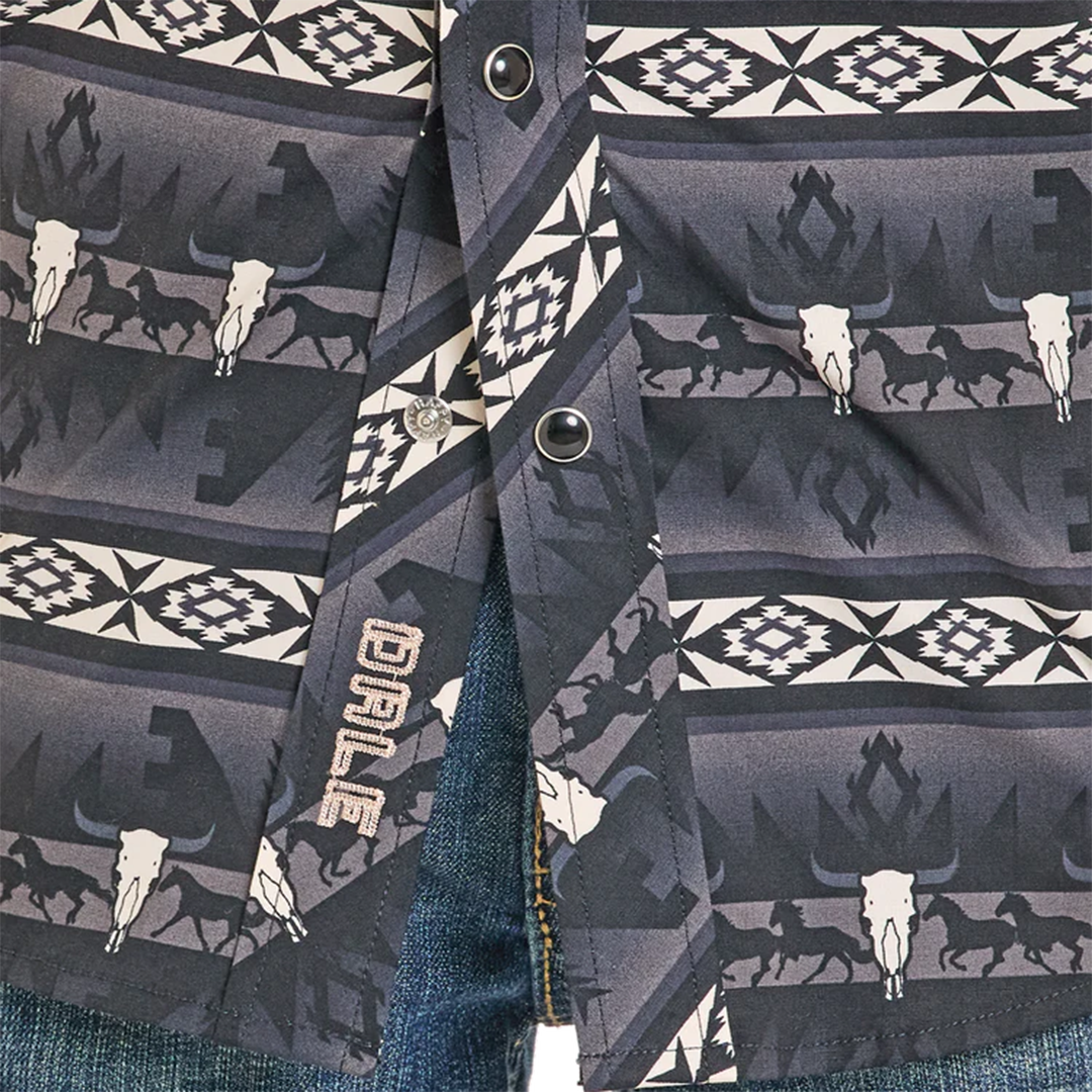 Rock & Roll Denim Boys' Aztec Long Sleeve Snap Shirt