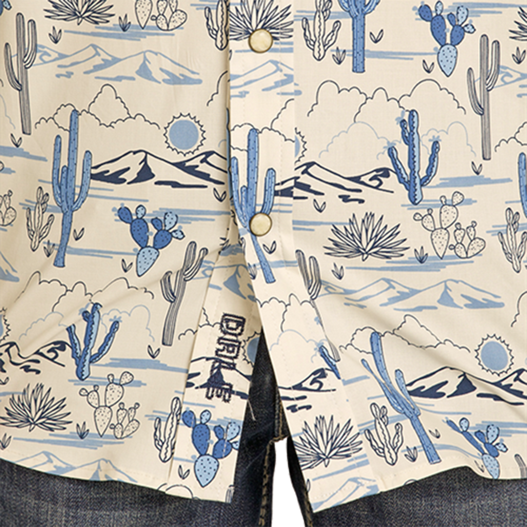 Rock & Roll Denim Boys' Cactus Print Long Sleeve Snap Shirt