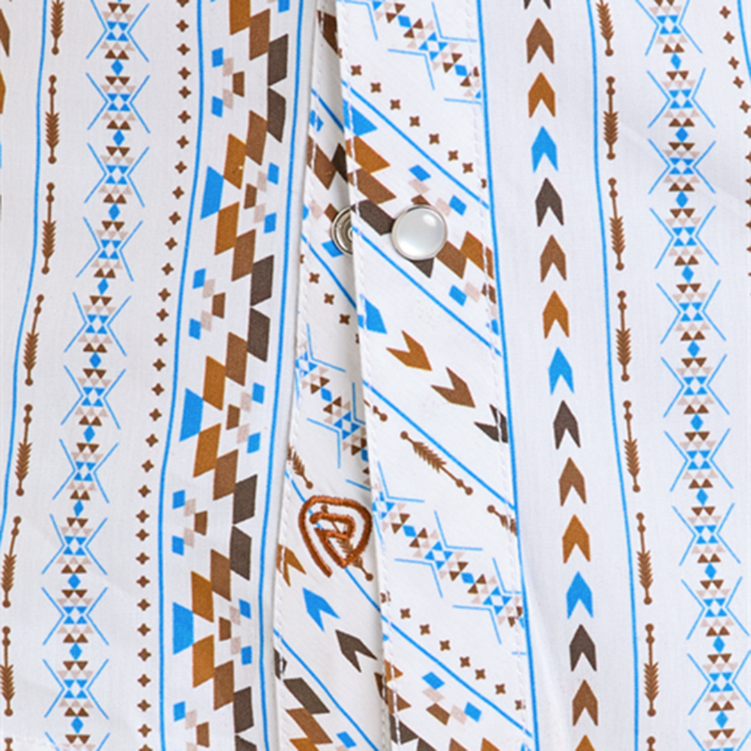 Rock & Roll Denim Boys' Aztec Short Sleeve Snap Shirt