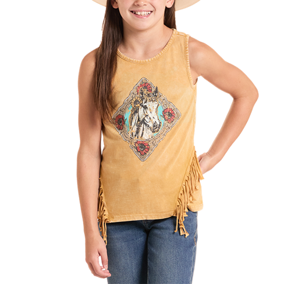 Rock & Roll Denim Girls' Fringe Tank