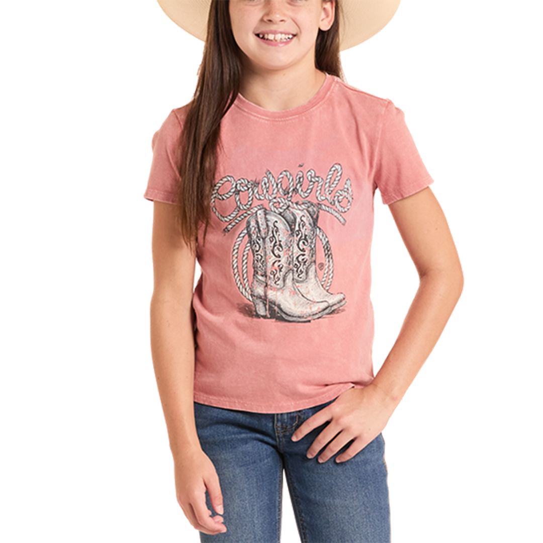 T-shirt imprimé bottes Rock & Roll Denim pour filles
