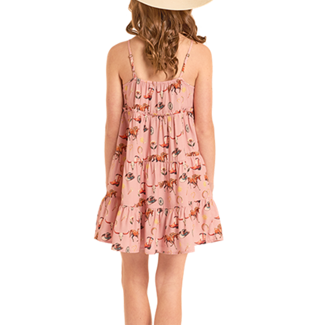 Rock & Roll Denim Girls' Western Print Dress