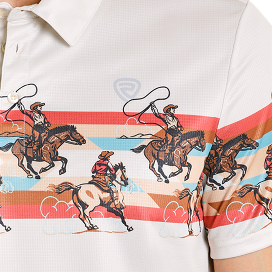 Rock & Roll Denim Men's Border Printed Polo
