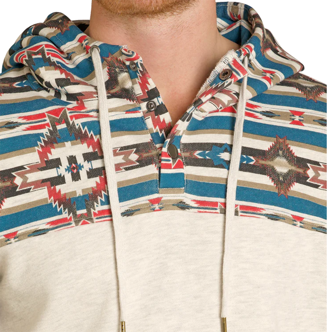 Rock & Roll Denim Men's Aztec Color Block Hoodie