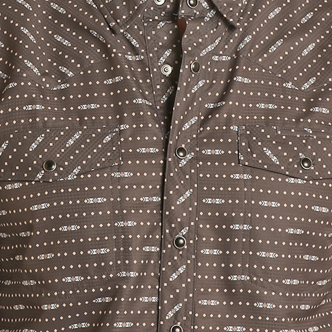 Rock & Roll Denim Men's Geo Print Long Sleeve Snap Shirt