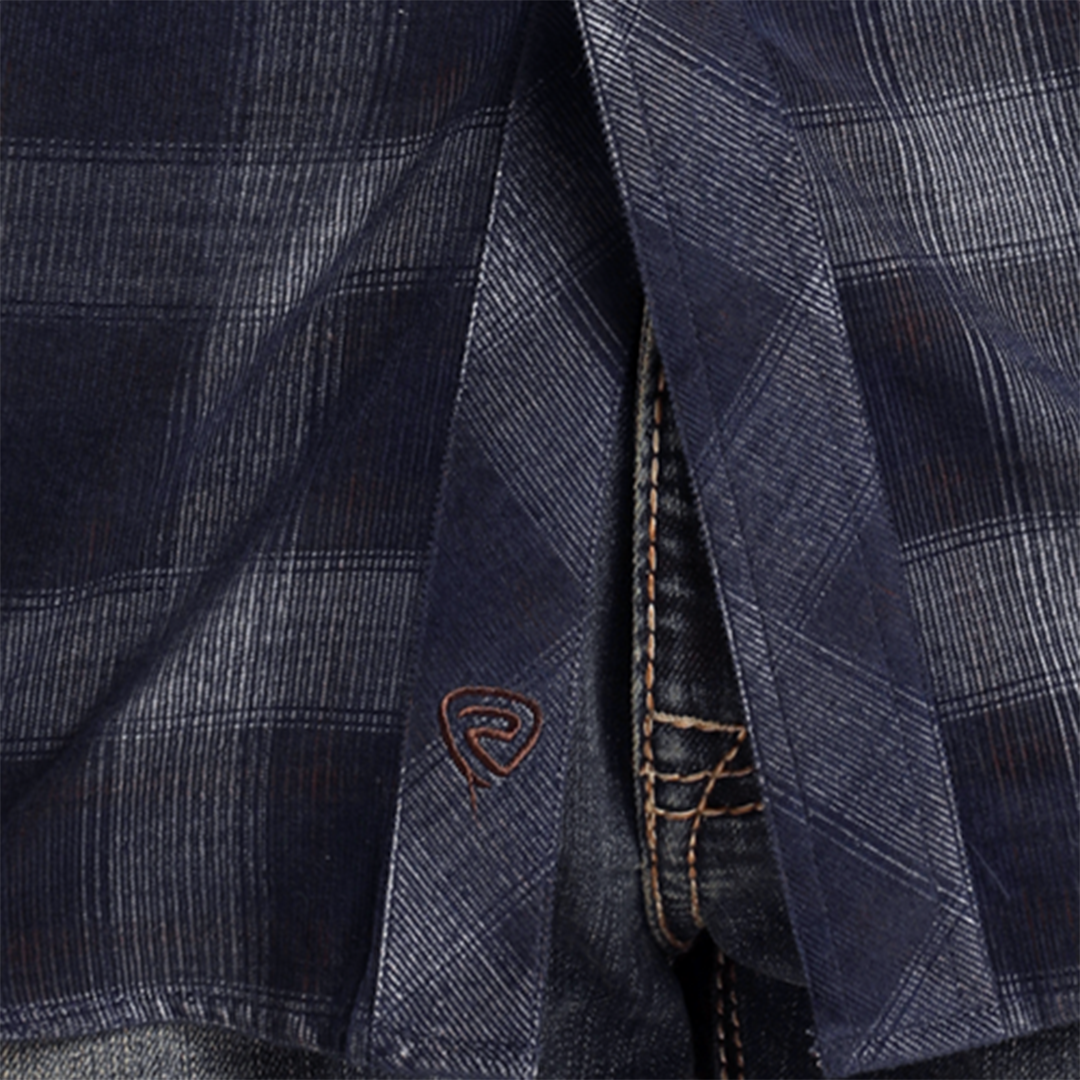Chemise à pression à carreaux à manches longues Rock & Roll Denim pour homme
