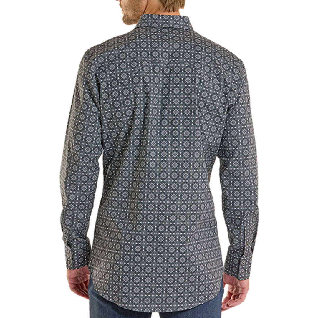 Chemise à manches longues à boutons-pression avec imprimé fantaisie Rock & Roll Denim pour homme