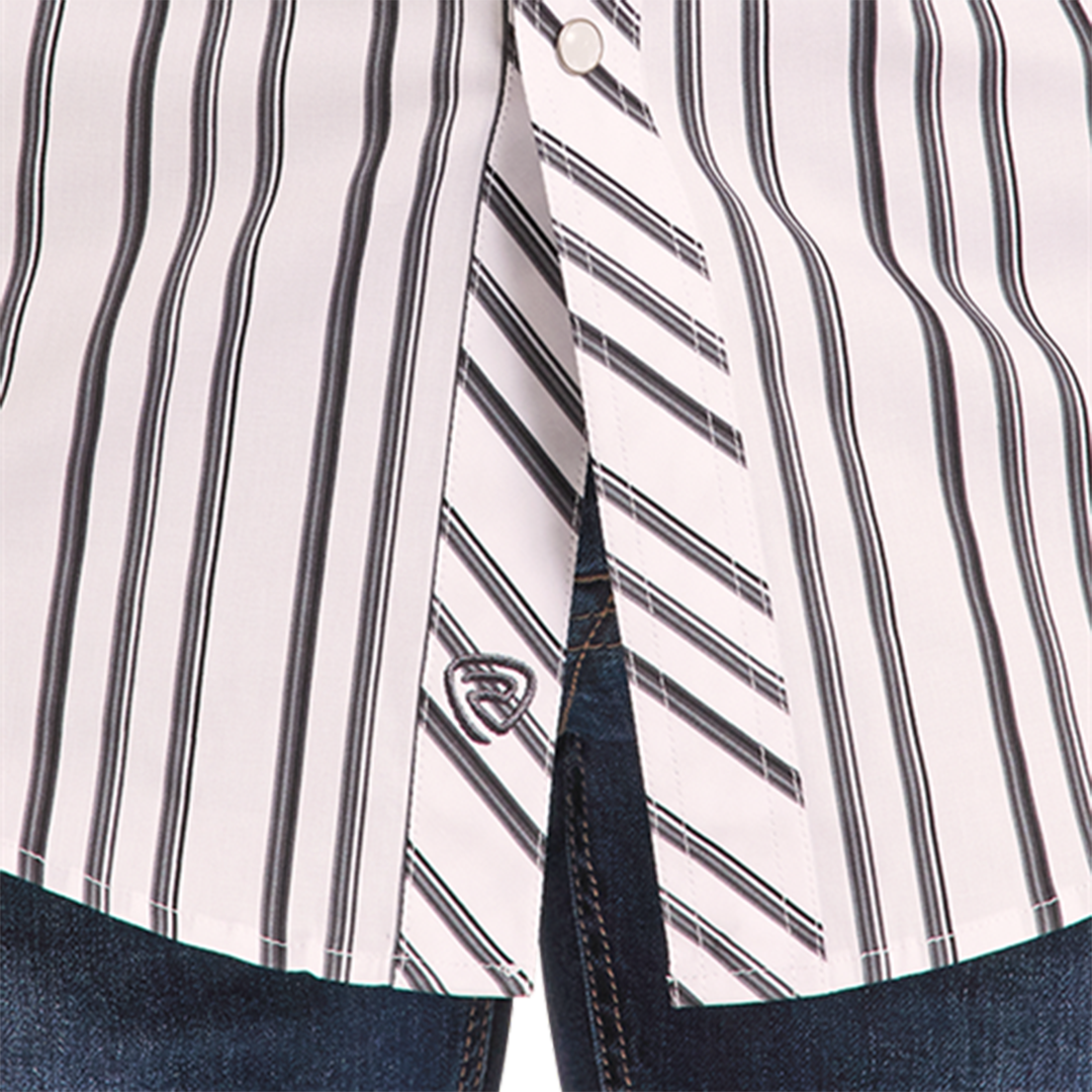 Chemise à manches longues à boutons-pression avec imprimé fantaisie Rock & Roll Denim pour homme