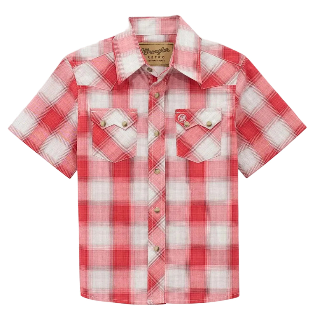 Chemise à manches longues à boutons-pression Aztec Checotah Wrangler pour garçons