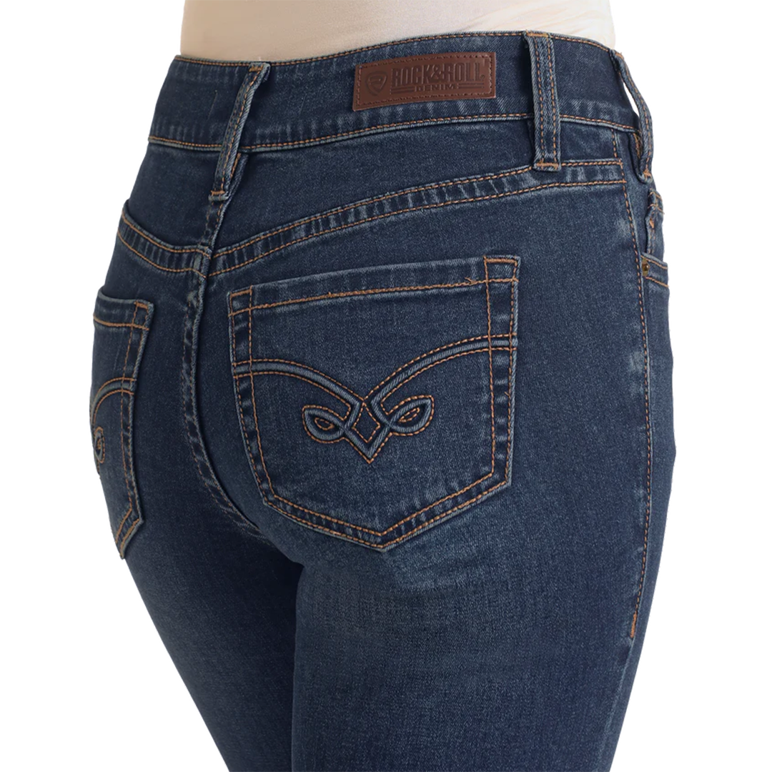 Rock & Roll Denim Women's Embroidery Modest Bootcut Jeans