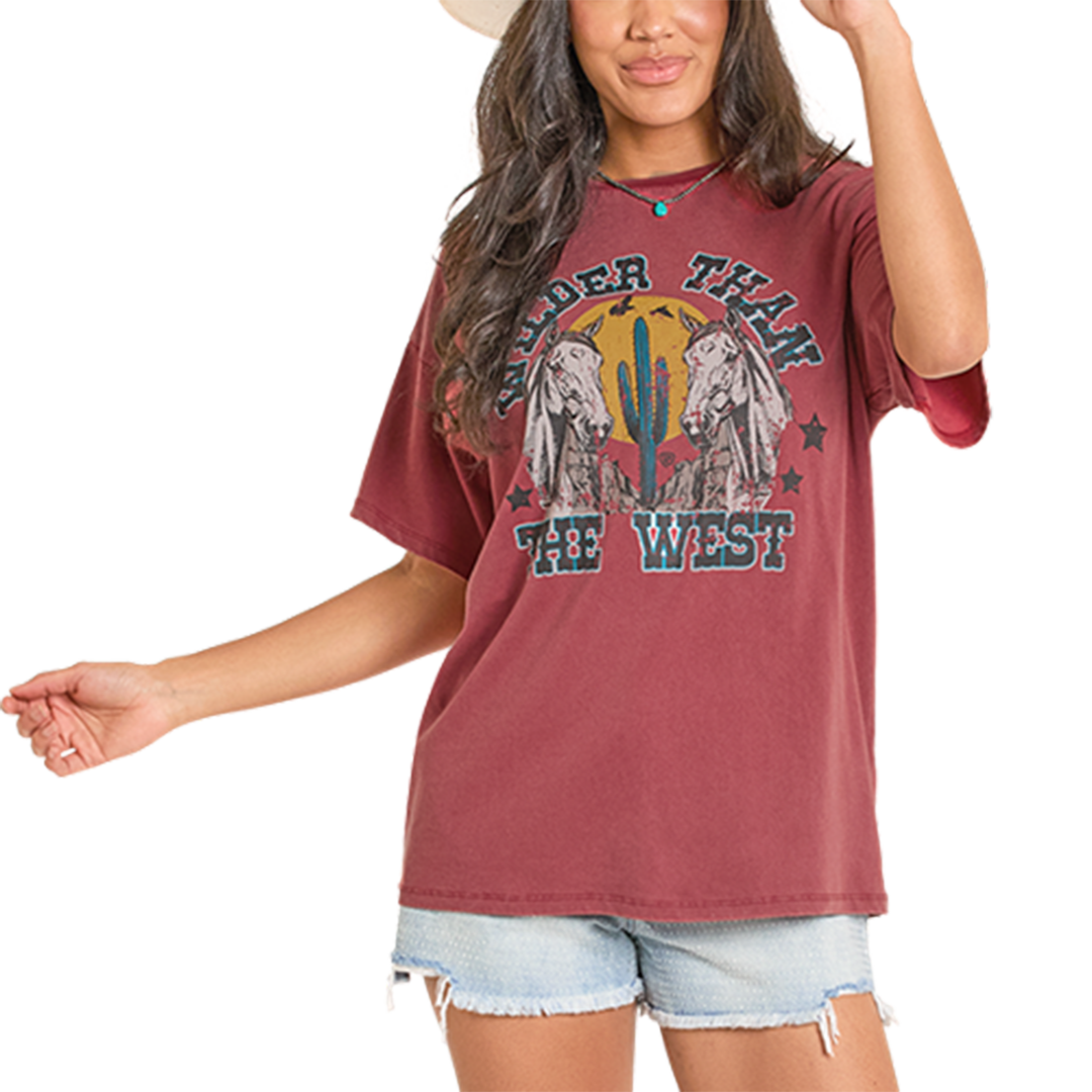T-shirt Rock & Roll Denim pour femme « Ride Em Cowboy »