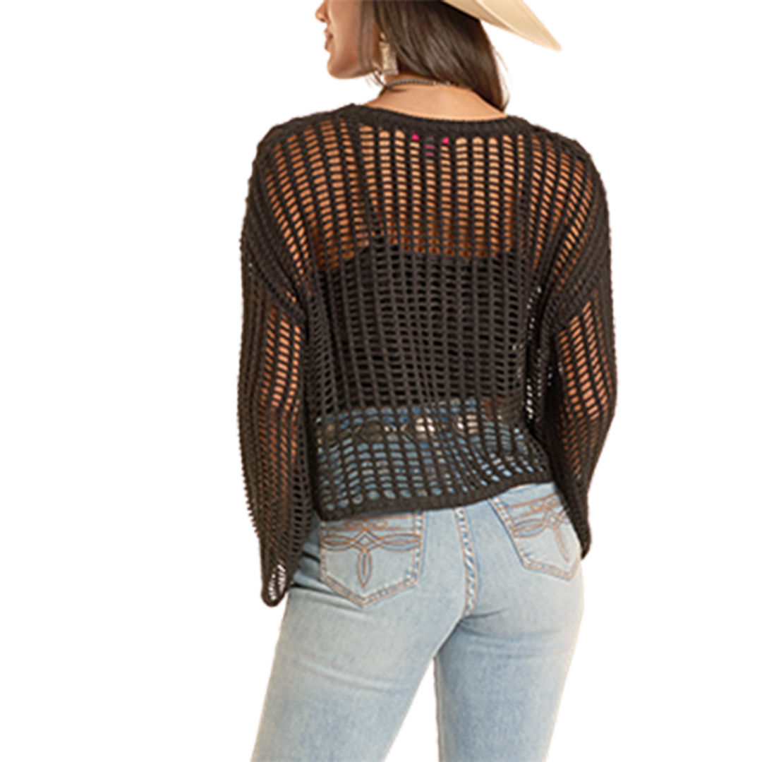 Rock & Roll Denim Women's Open Knit Sweater
