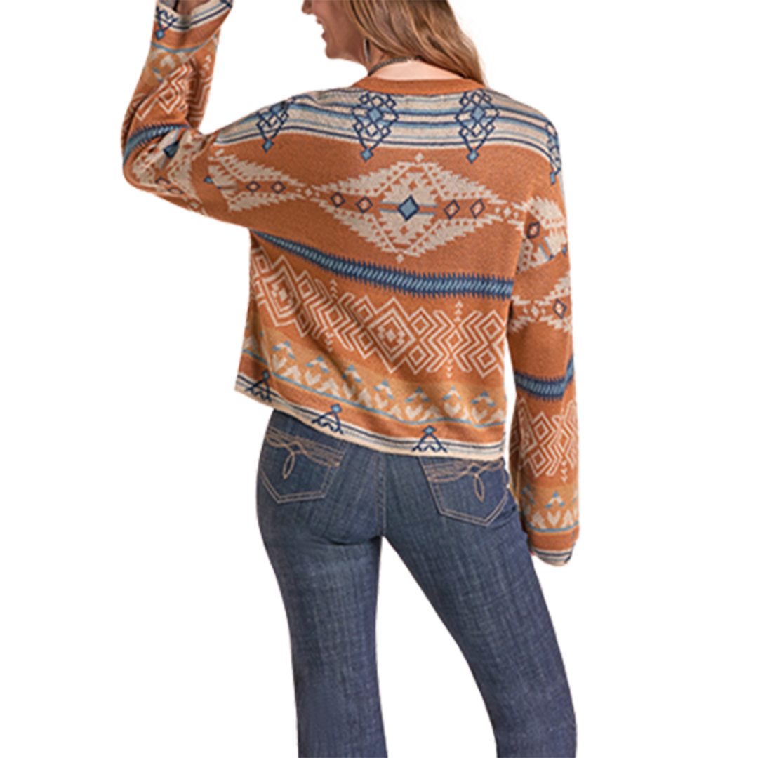 Rock & Roll Denim Women's Aztec Print Sweater