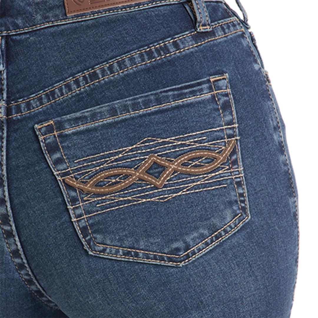 Rock & Roll Denim Women's Pleather Embroidery Bootcut Jeans
