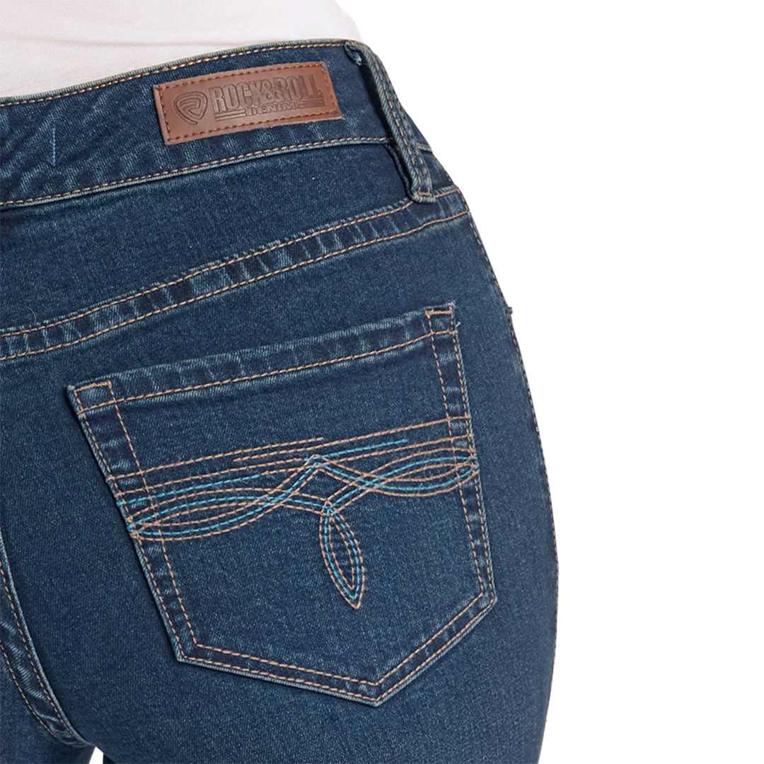Rock & Roll Denim Women's Boot Stitch Pocket Bootcut Jeans