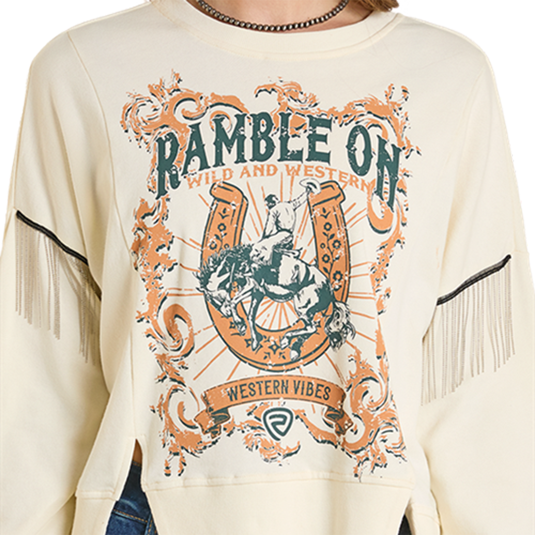 Rock & Roll Denim Women's Fringe Sweatshirt