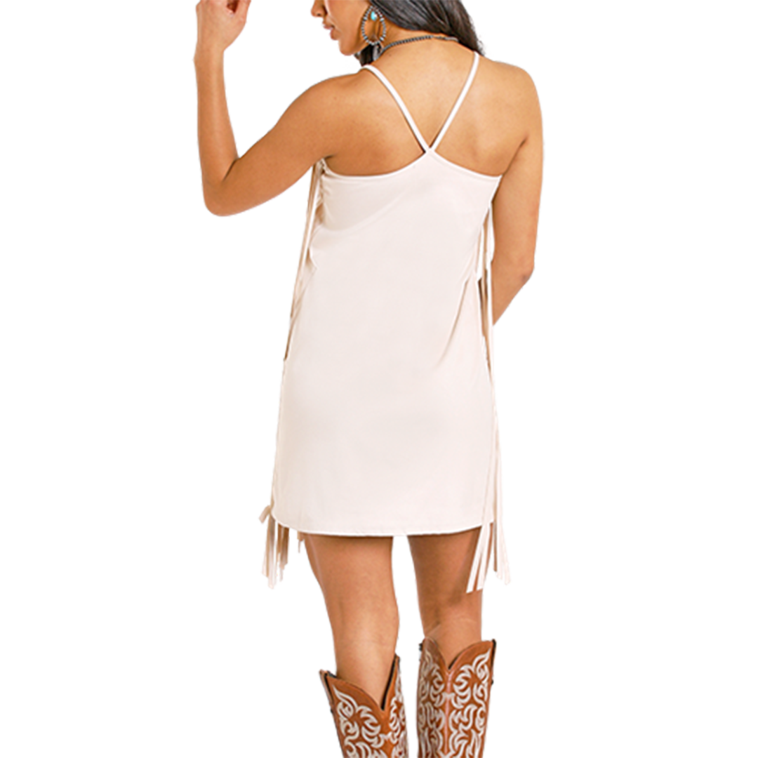 Rock & Roll Denim Women's Mini Fringe Dress
