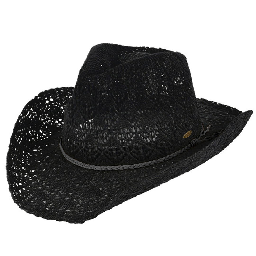 C.C Brand Unisex Horseshoe Lace Knitting Cowboy Hat