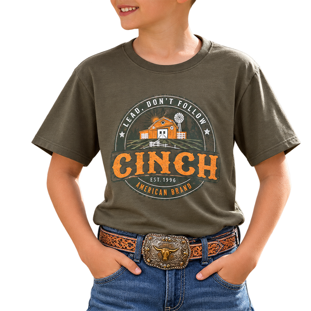 T-shirt à logo boucle Cinch pour garçons