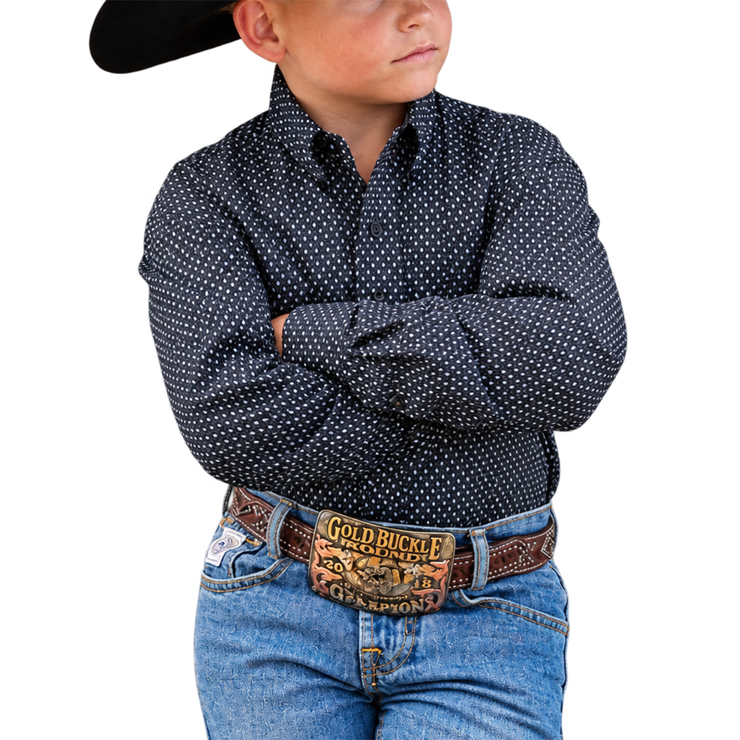 Chemise boutonnée à manches longues western Cinch pour garçons