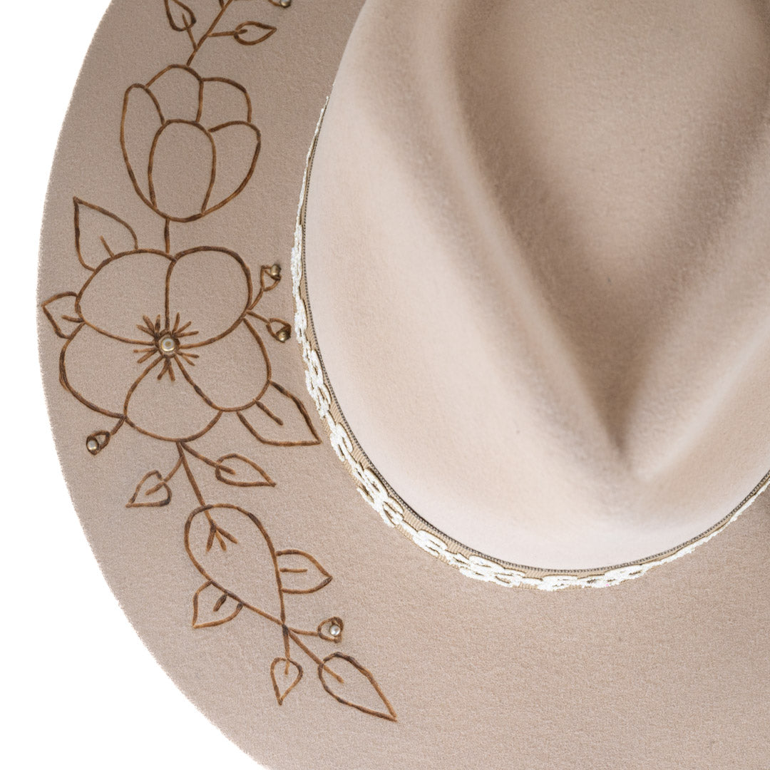 Chapeau en feutre floral Corral pour femme