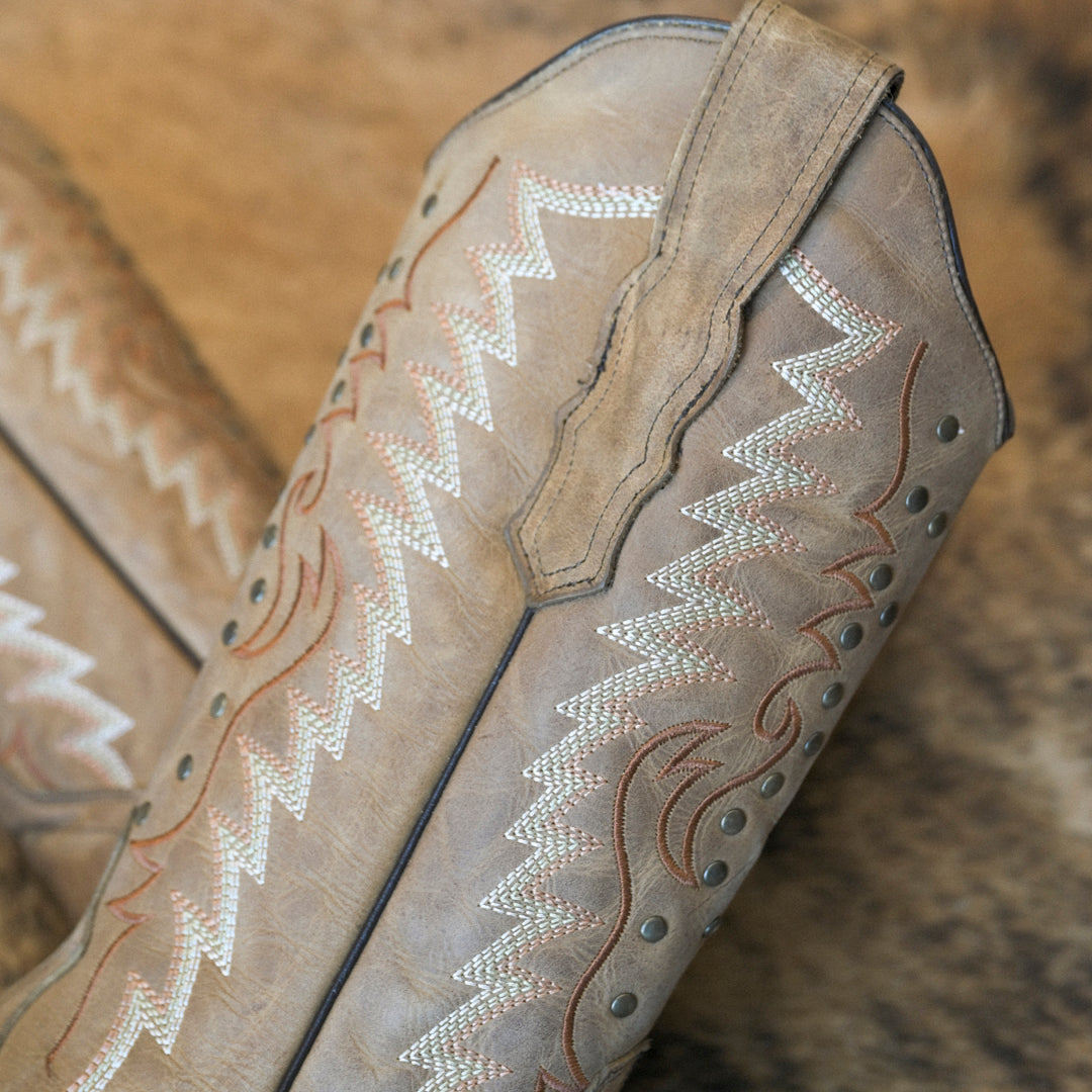 Circle G Women's Tan Studded Cowgirl Boots