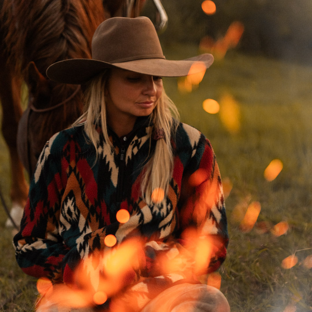 Wrangler Women's Retro Quarter-Zip Sherpa Pullover