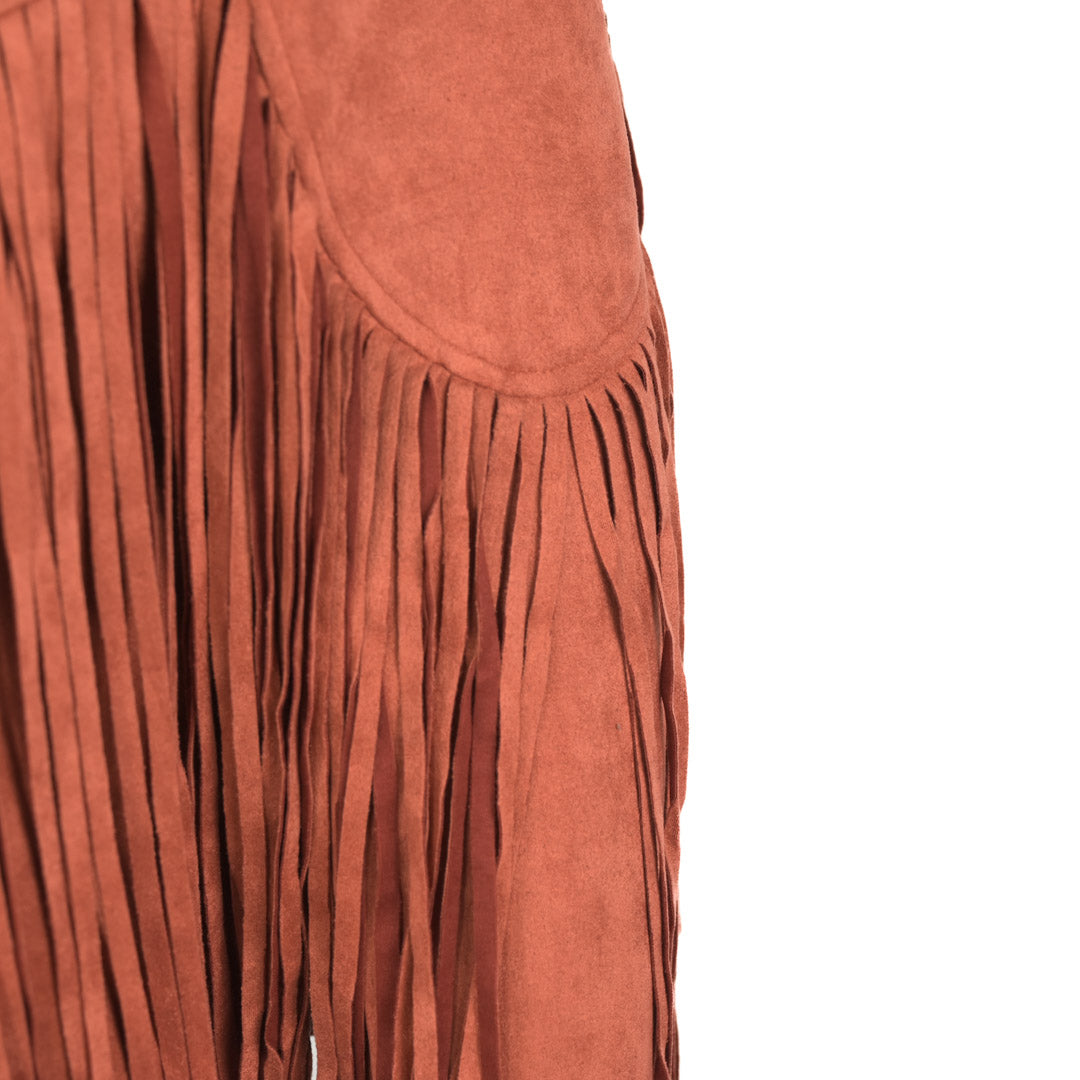 Saints & Hearts Women's Fringe Suede Cropped Jacket