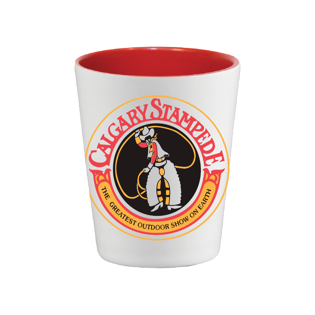 Verre à shot avec logo Slim du Stampede de Calgary