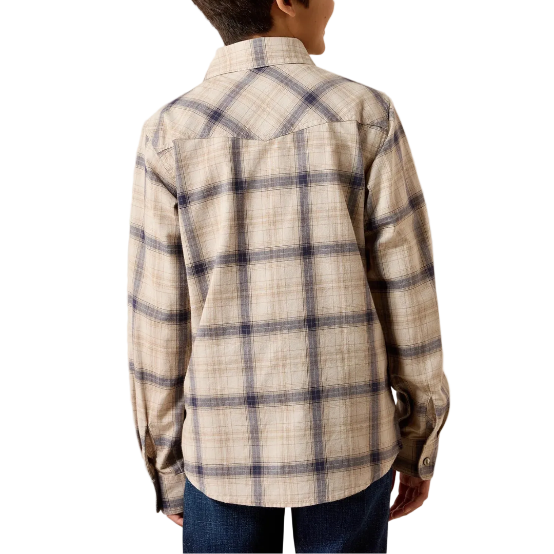 Ariat Boys' Retro Huddle Plaid Long Sleeve Snap Shirt