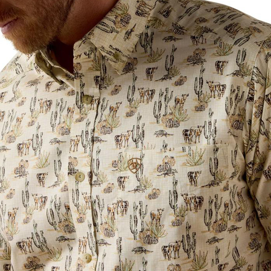 Chemise boutonnée à manches longues avec logo Ariat pour homme