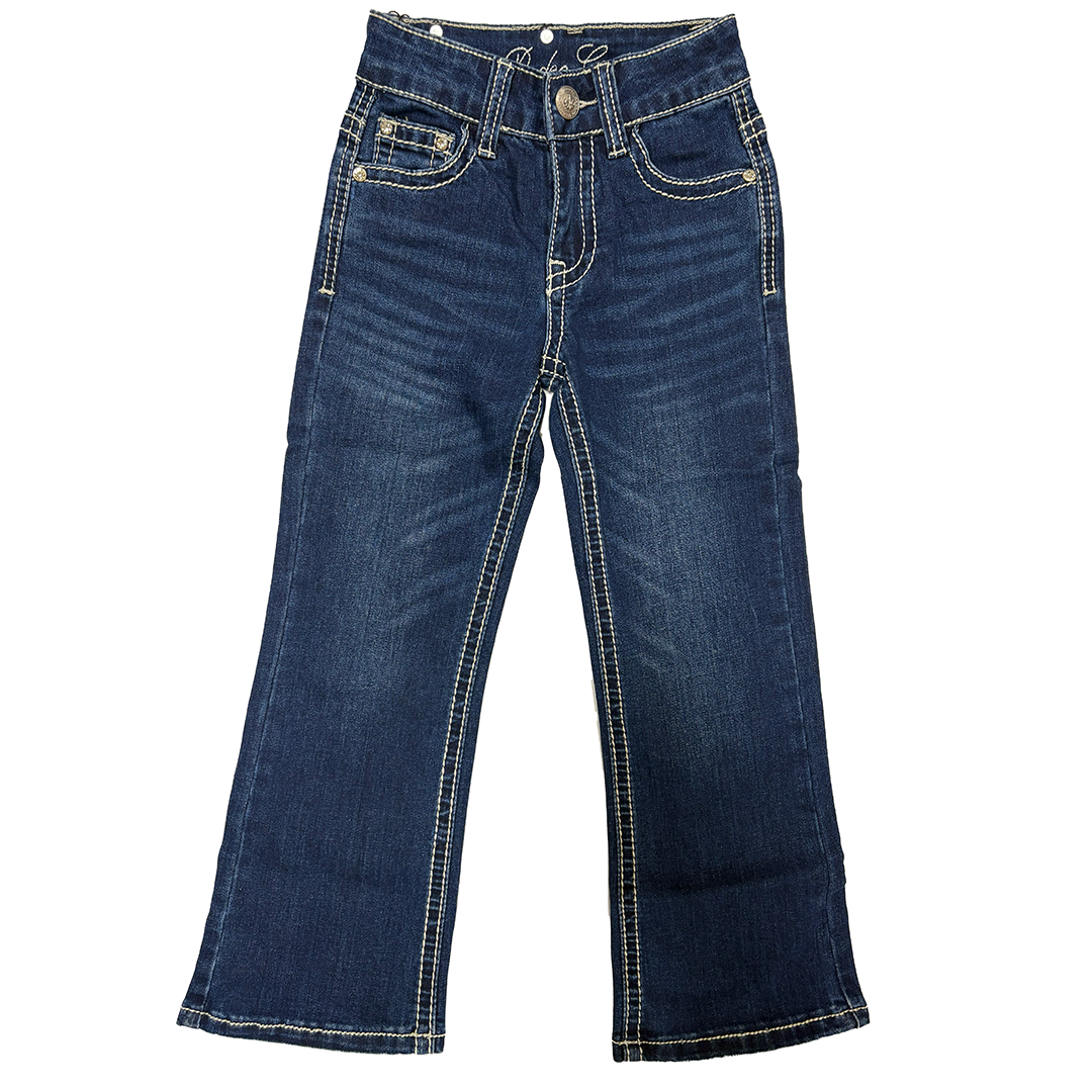 Rodeo Girl Girls' Diamond Embroidery Bootcut Jeans