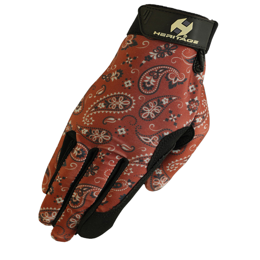 Gants d'équitation Heritage Gloves Performance à imprimé bandana