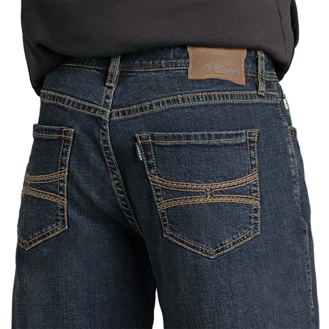 Rock & Roll Denim Men's Embroidery Stackable Bootcut Jeans