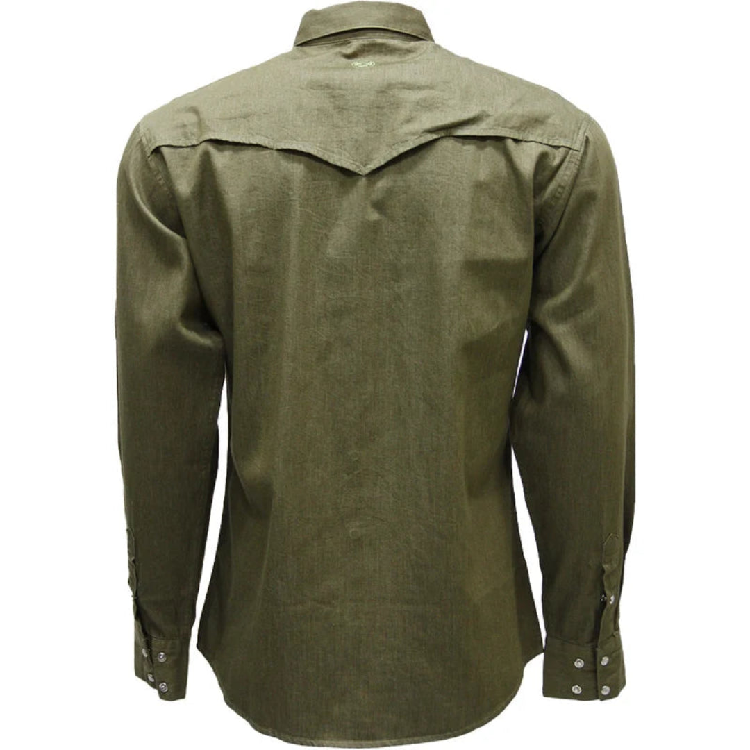 Hooey Brands Men's Del Denim Chambray Long Sleeve Snap Shirt