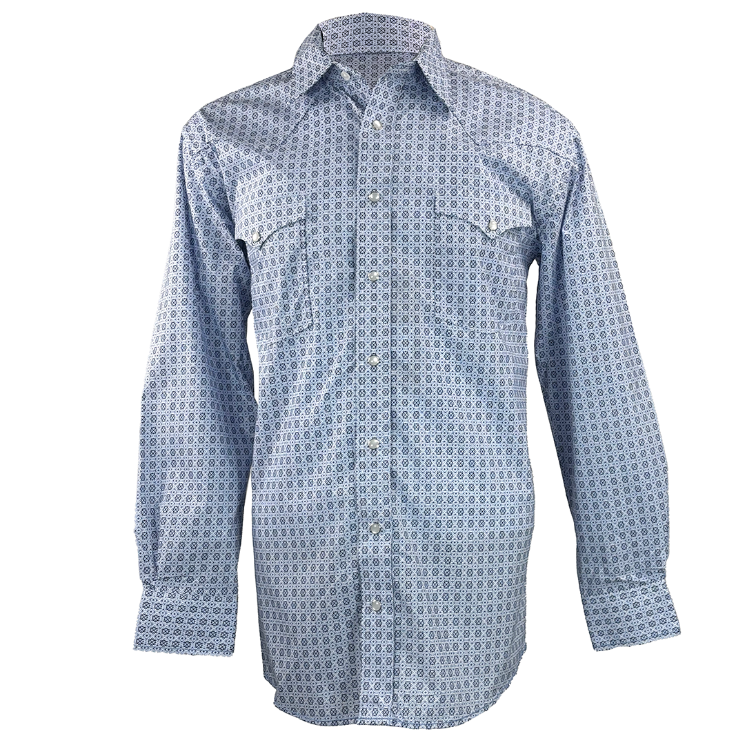 Rough Stock Men's Geometric Print Snap Shirt