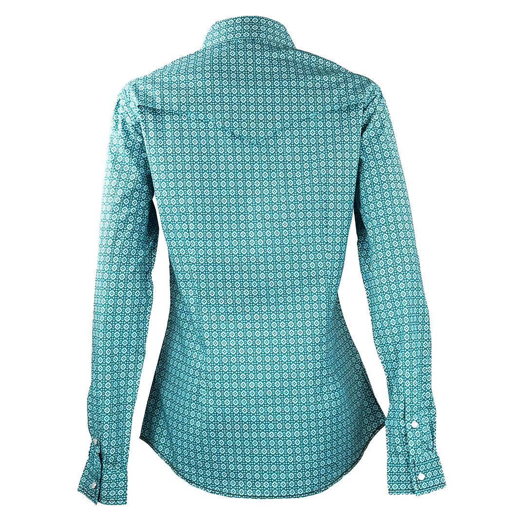 Chemise à pression imprimé géométrique Rough Stock pour femme