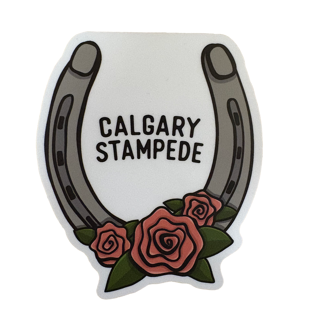 Calgary Stampede Horse Shoe Roses Sticker