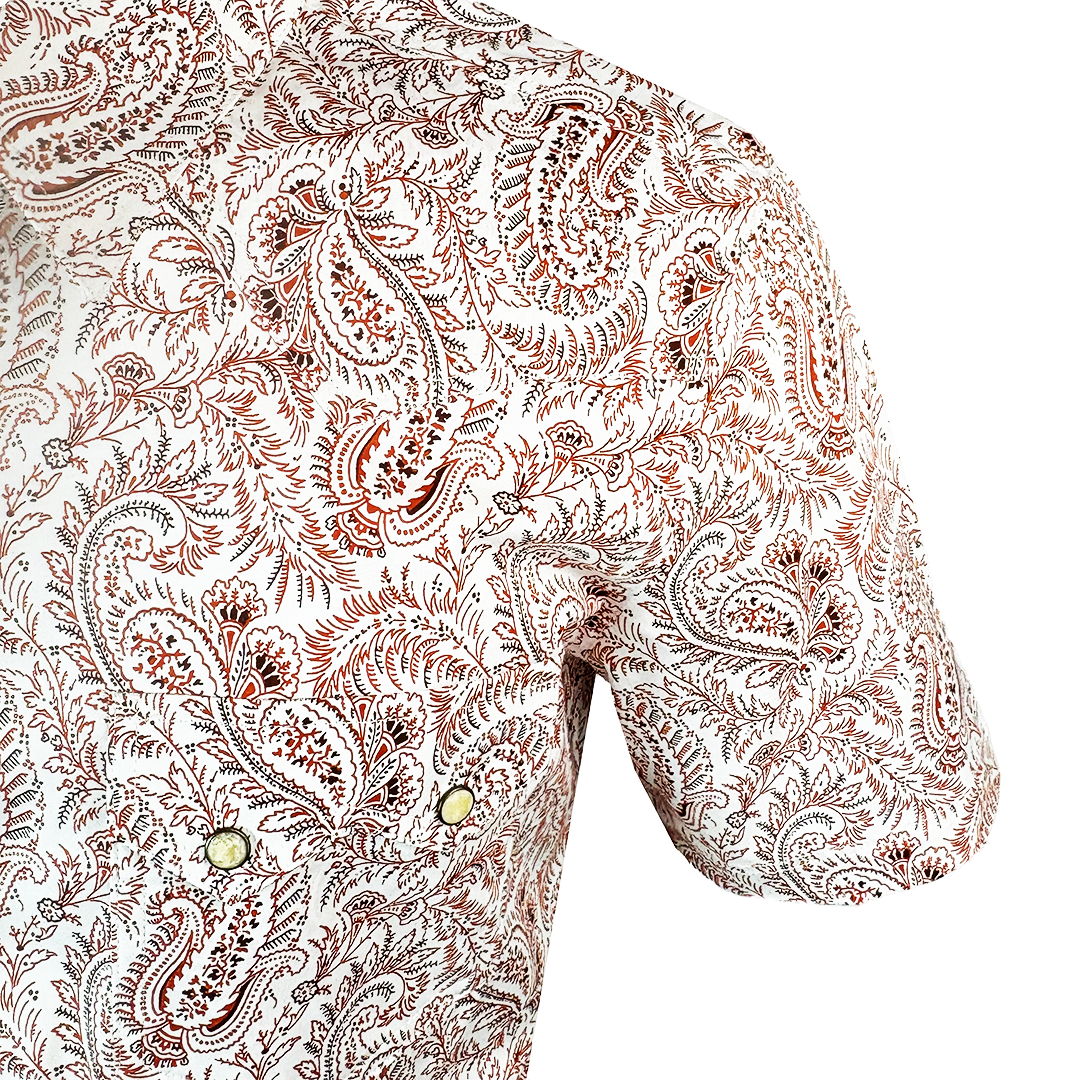 Rock & Roll Denim Men's Paisley Short Sleeve Snap Shirt