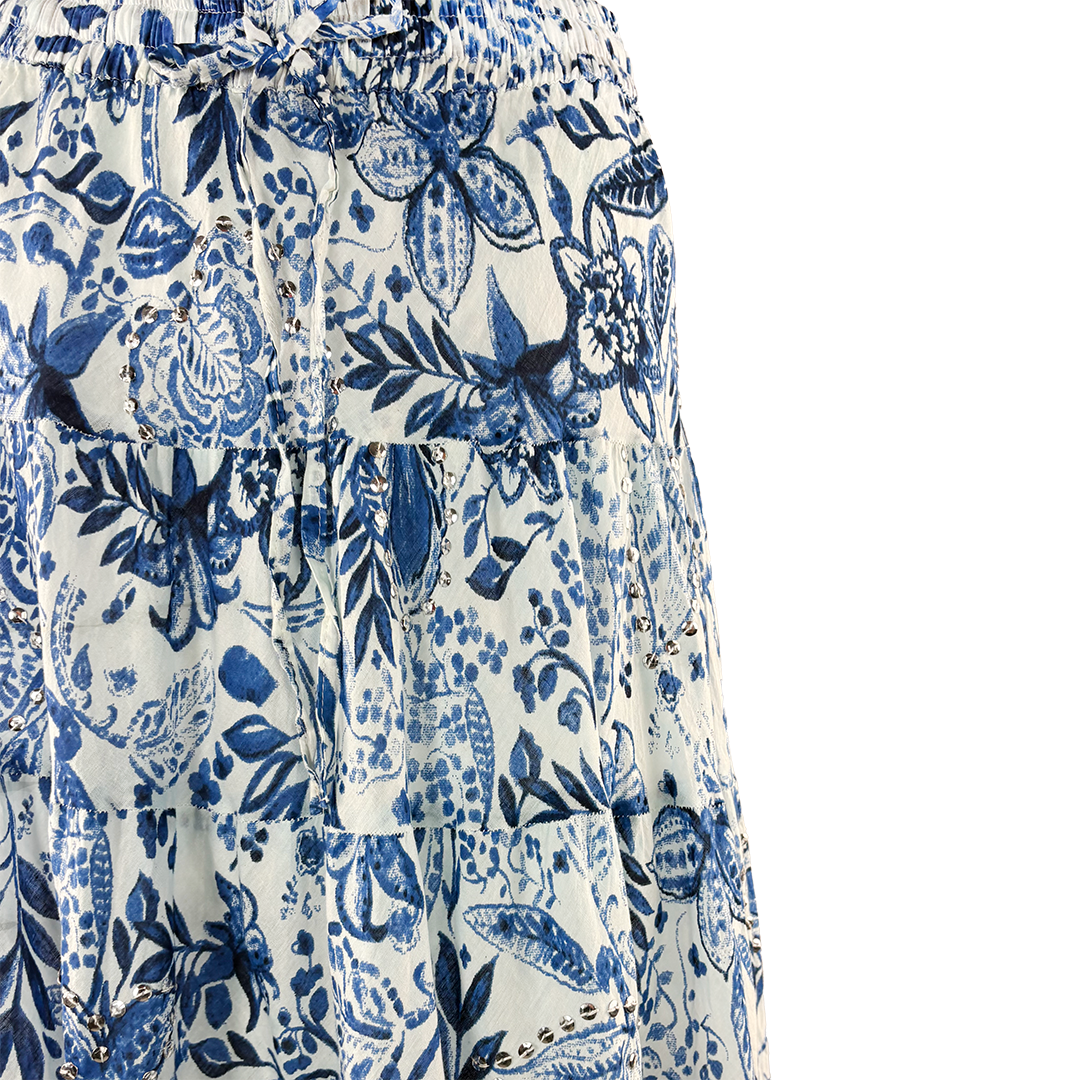 Wondrous Art Wear Women's Sequin Paisley Print 36" Maxi Skirt