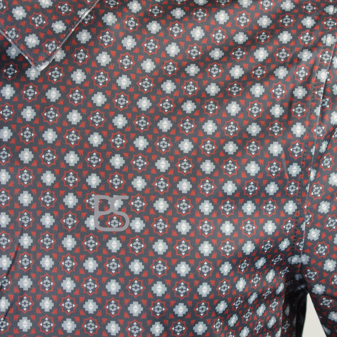 Polo Panhandle pour homme à imprimé géométrique à boutons-pression